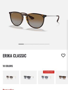 Ray-Ban Erika Classic Polarized Sunglasses - Polished Light Havana Brown Lenses